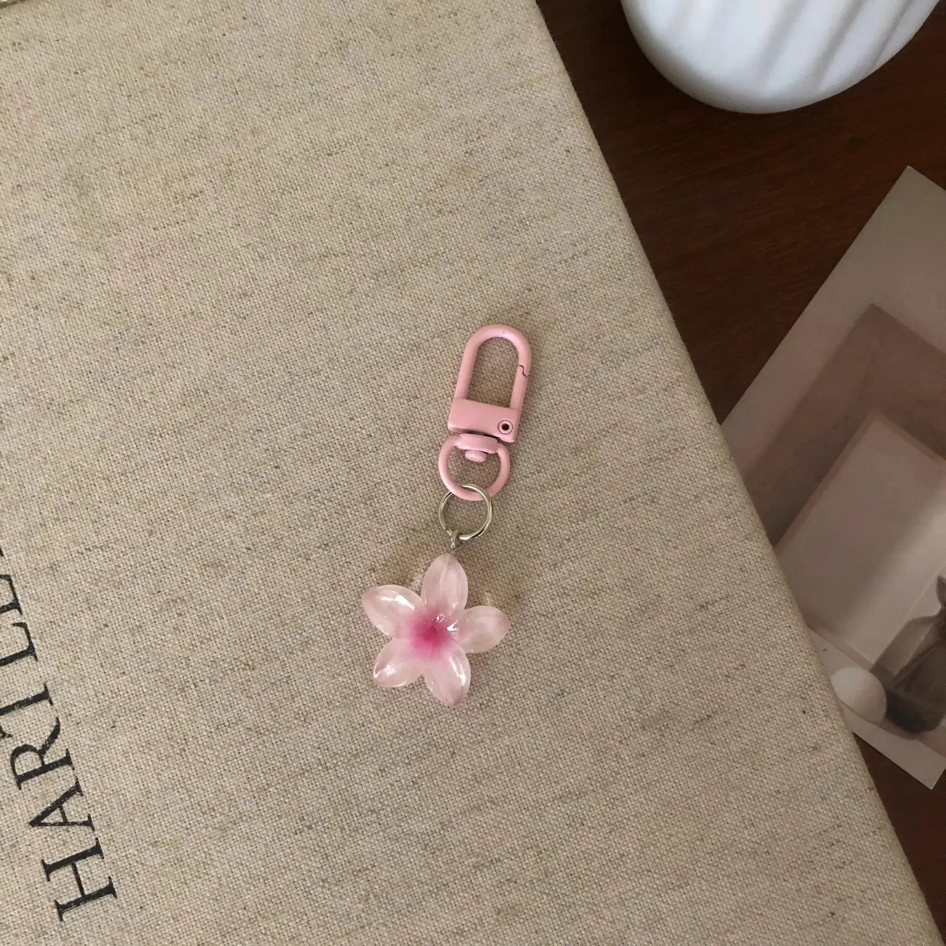Colorful Jelly Flower Keychain Resin Pendant For Bags Keys DIY Cute Keychains For Students