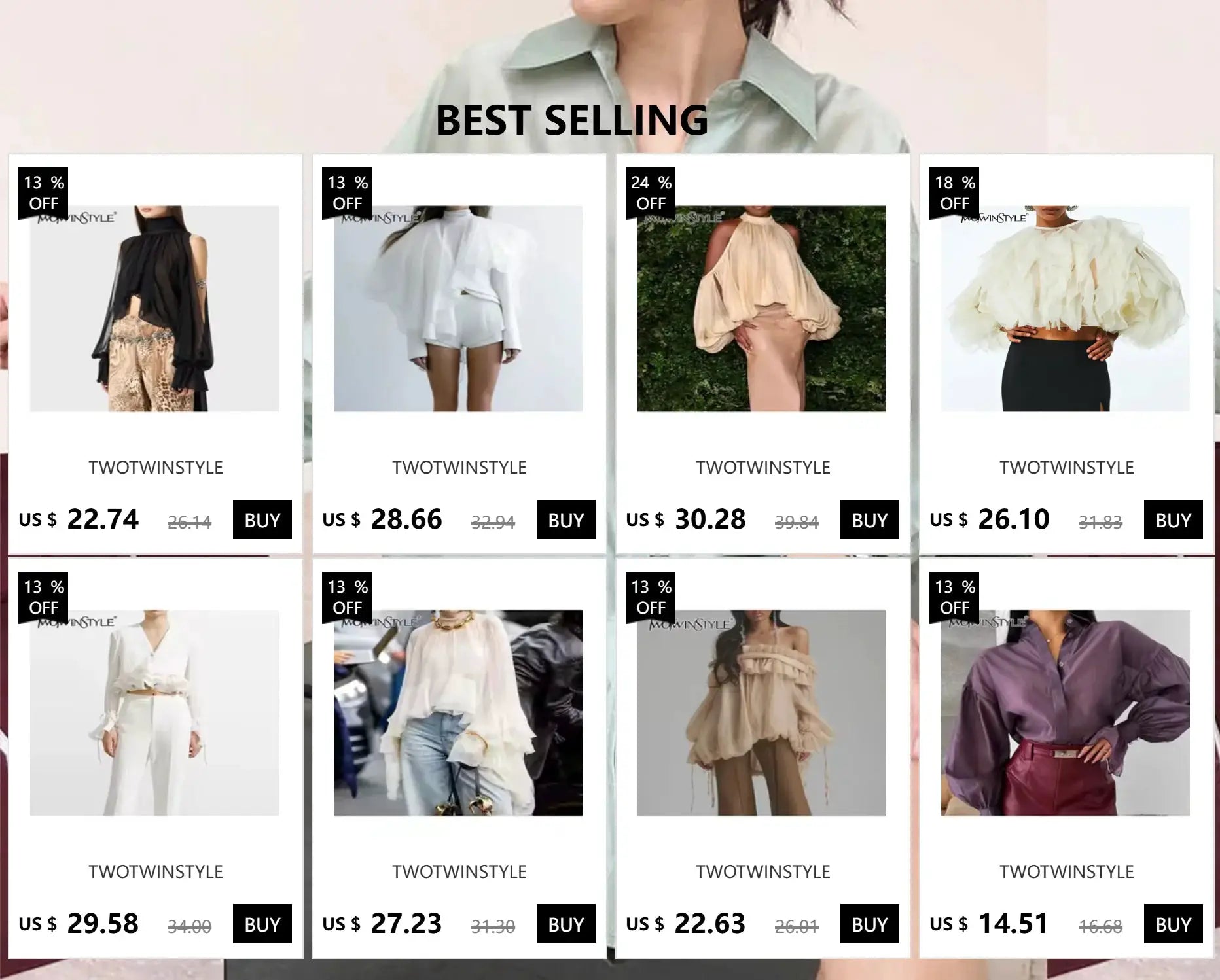 Twotwinstyle Elegant Patchwork Ruffles Chiffon Blouse O Neck Lantern