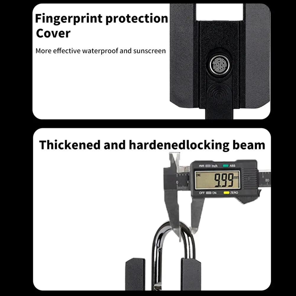 BBDHOME smart padlock with fingerprint protection cover and thickened hardened locking beam