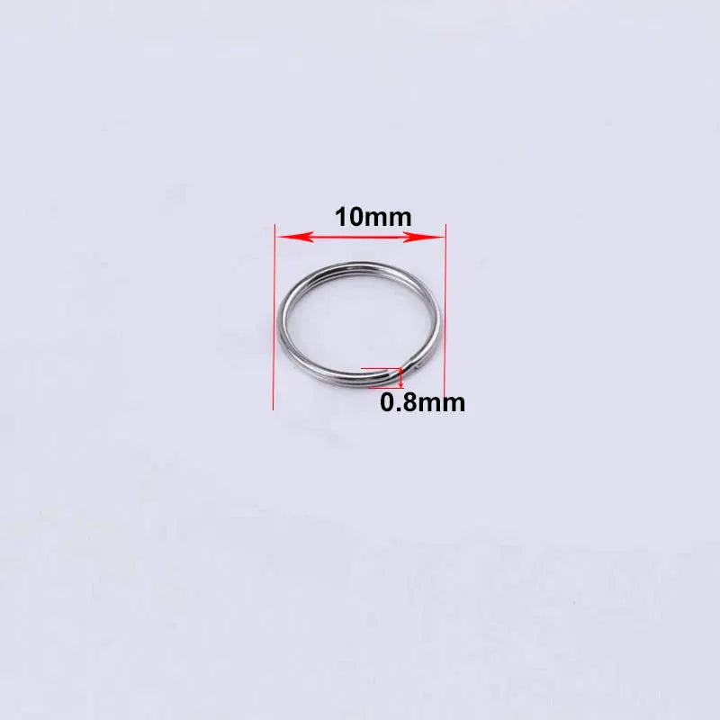 50 Pieces Key Ring Connectors For DIY Keychain Making Findings Rhodium Plated Iron Alloy Round