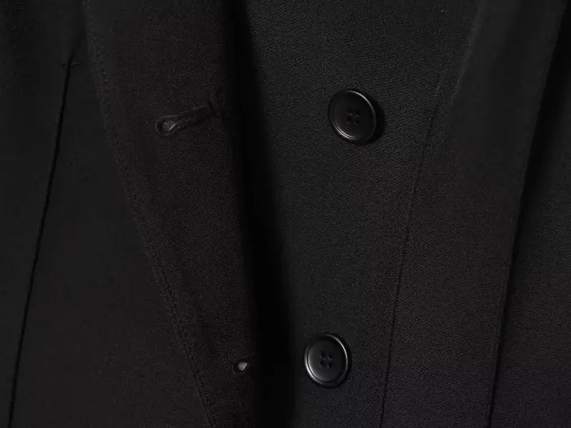 ETJ 2025 black women's slim suit jacket with button-front closure by Simples Market
