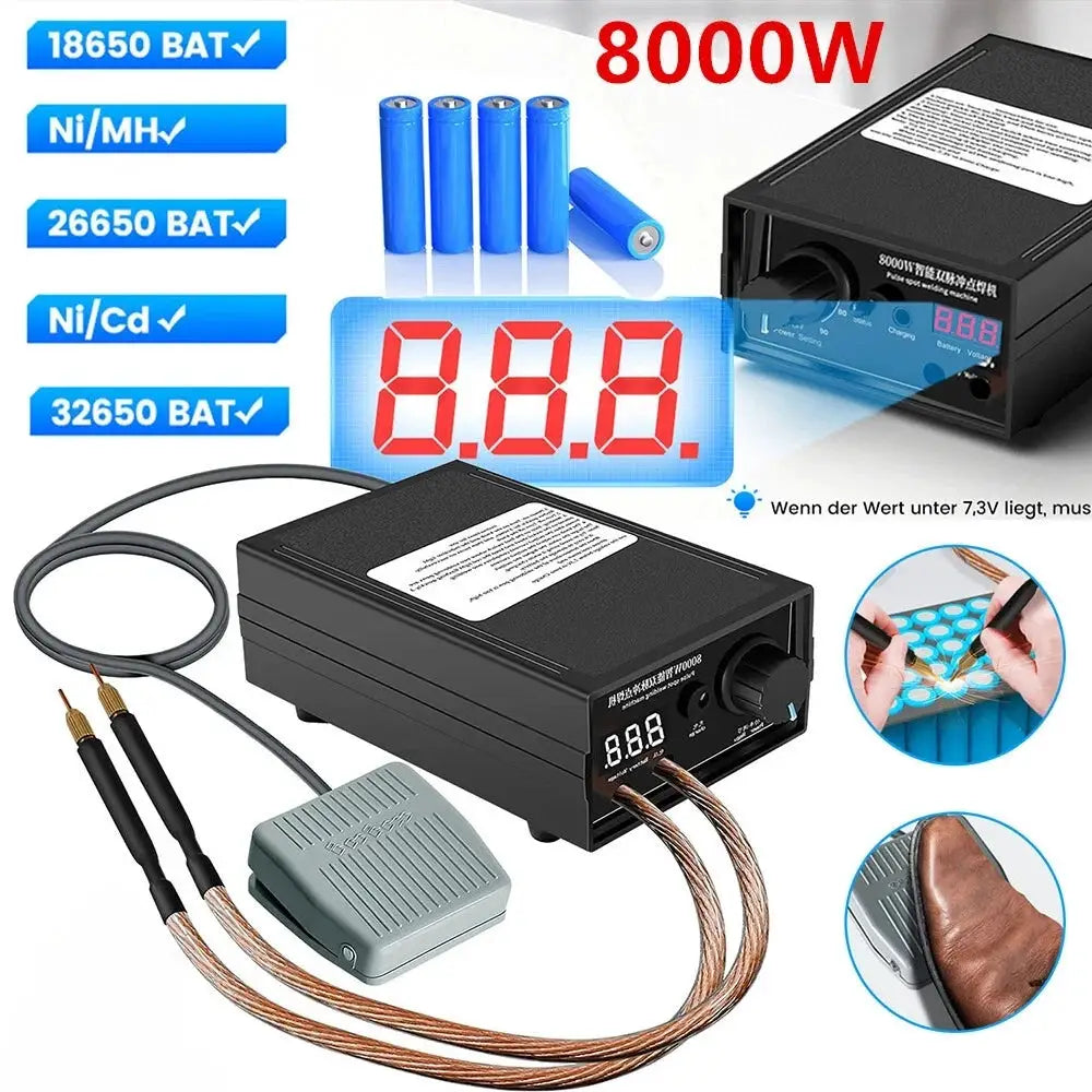 8000W Mini Spot Welder Kit For DIY Battery Pack 18650 Welding Portable Pen Machine For 0 15mm Nickel Strip