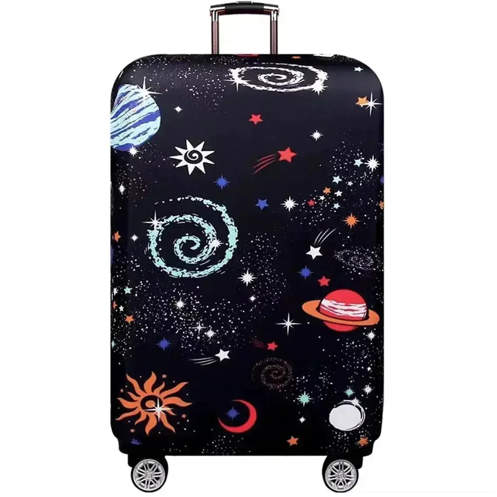 VoyagePro Luggage Cover For 18 To 32 Inch Suitcases Washable Stretch Fabric Protector With Bright Geometric Pattern