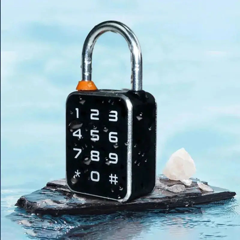 Simples Market 3 in 1 mini smart padlock with numeric keypad, USB charging, black body