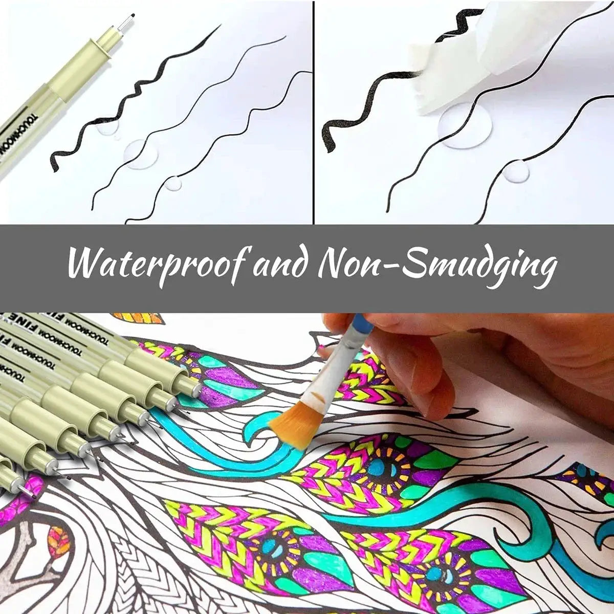 Simples Market fineliner sketch pen set, 6–12 pcs, waterproof and non-smudging hand-painted art supplies