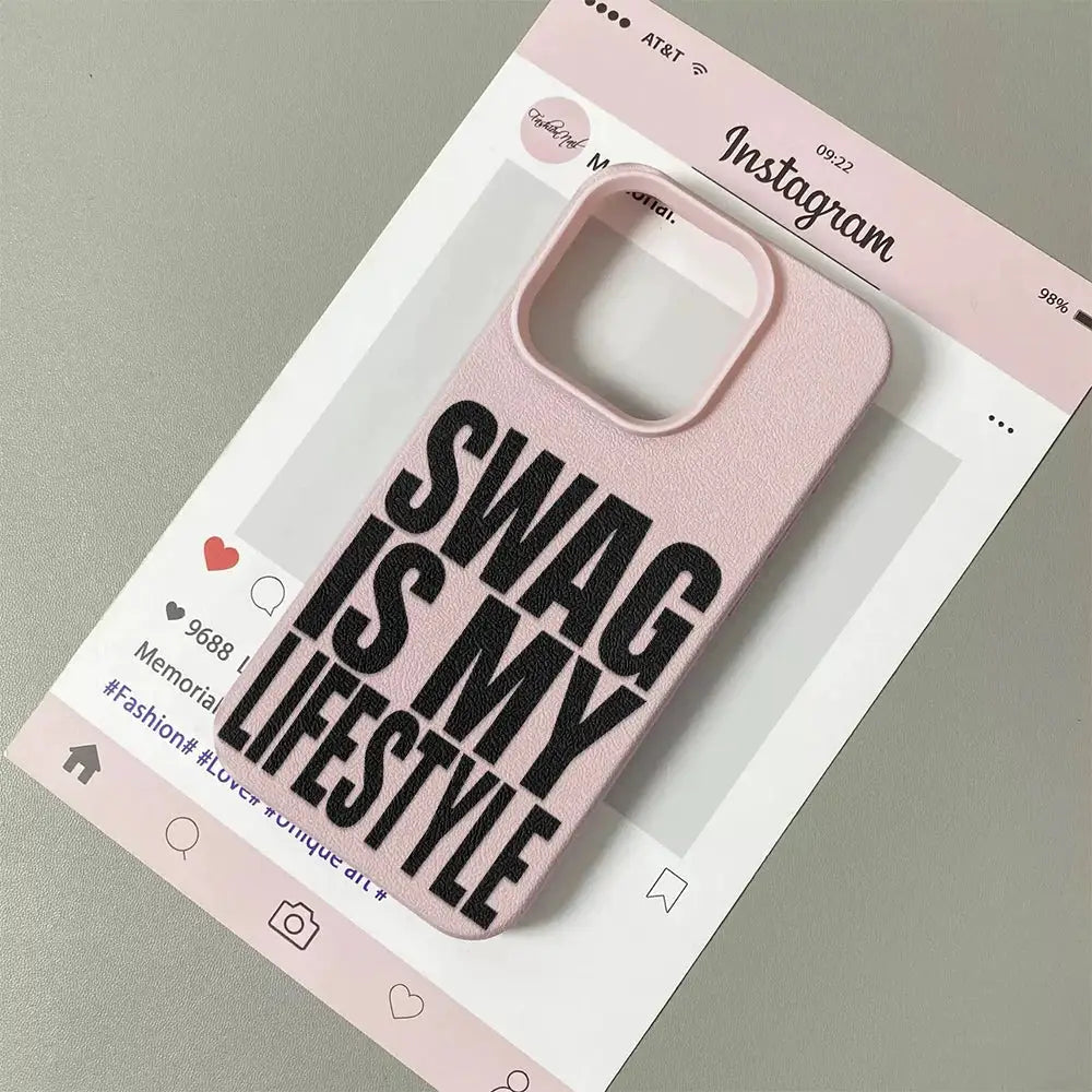 Swag Lifestyle iPhone Case Pro Max Universal Silicone Leather Cover With Premium TPU Matte Finish Scratch Resistant