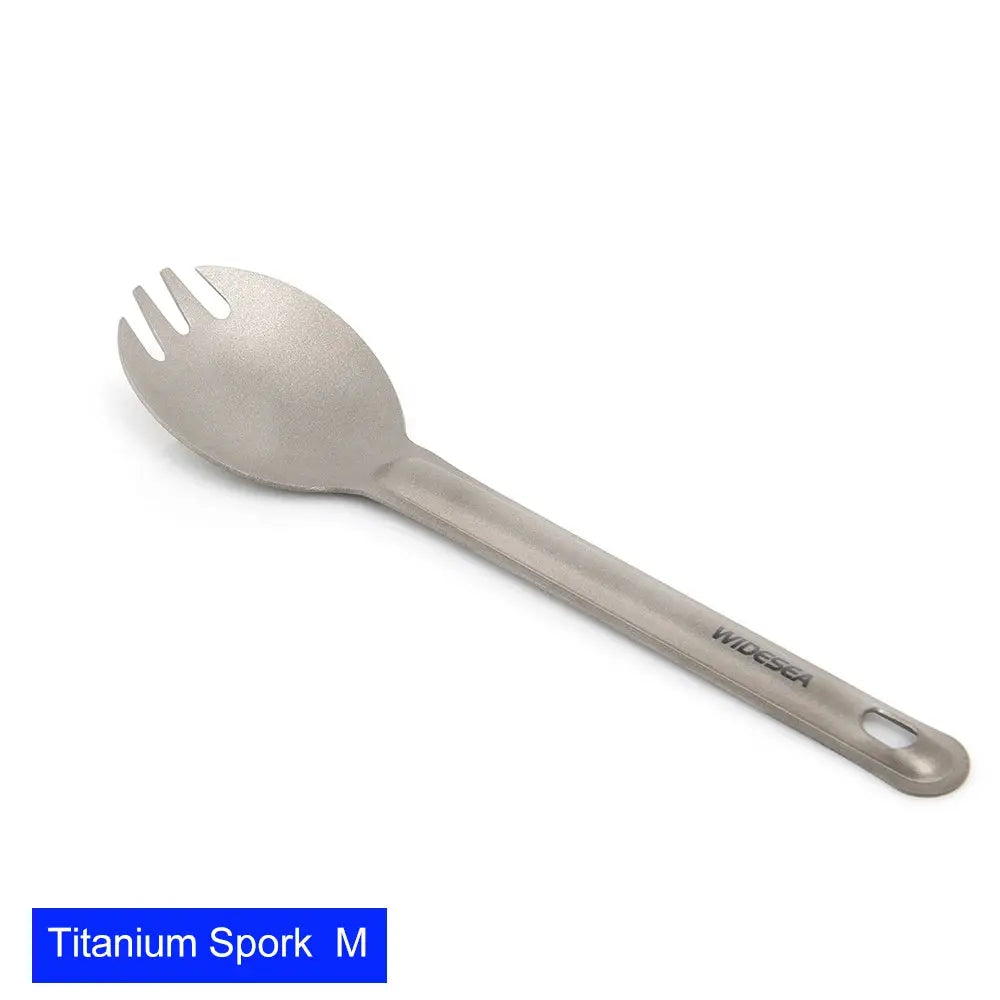 Widesea Titanium Spork Ultralight Camping Utensil For Hiking And Travel Durable Outdoor Tableware