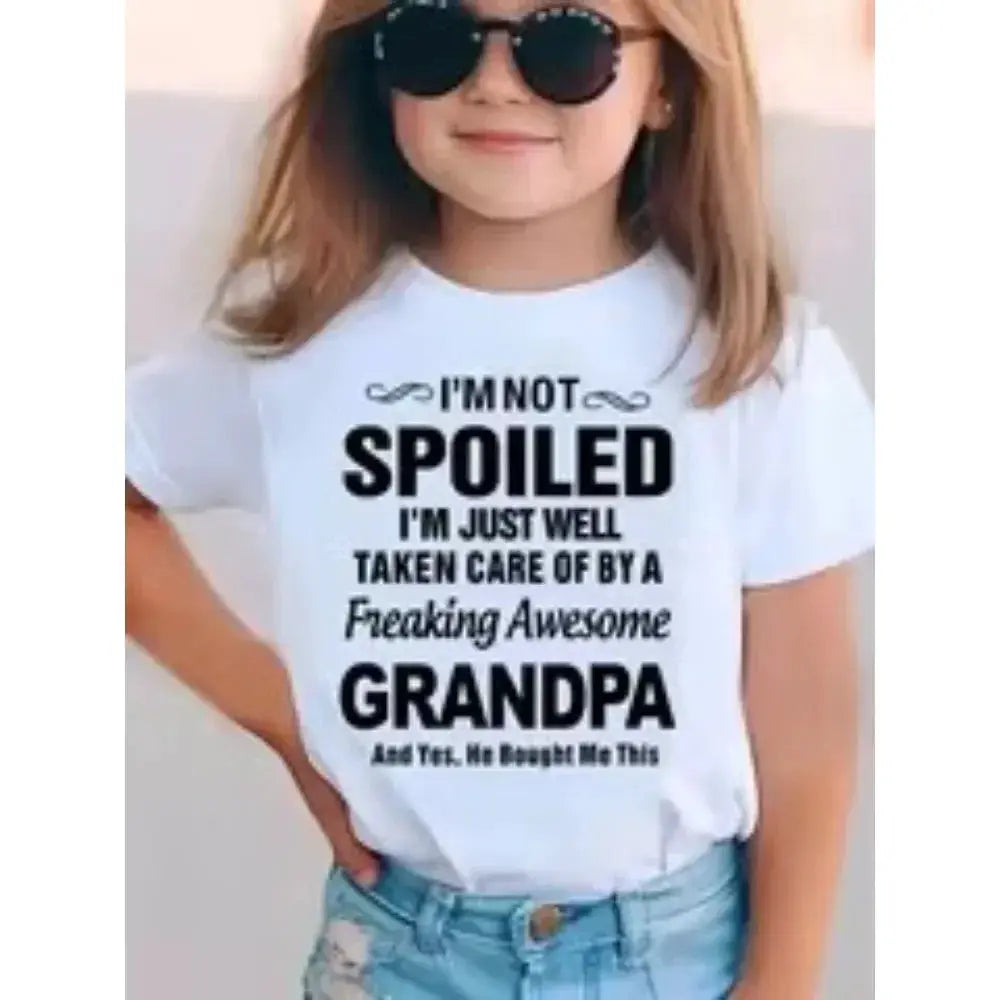 Summer Funny Letter Cute Printer Kids T Shirt Casual Fashion Short Sleeve Tees Trendy Soft Boys Girls Clothes