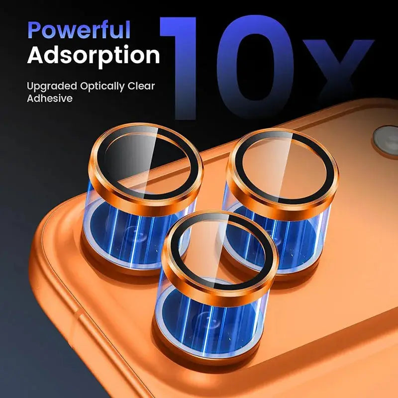 Metal camera lens protectors with copper-tone rings for iPhone 17 Pro/Max (3-pack)
