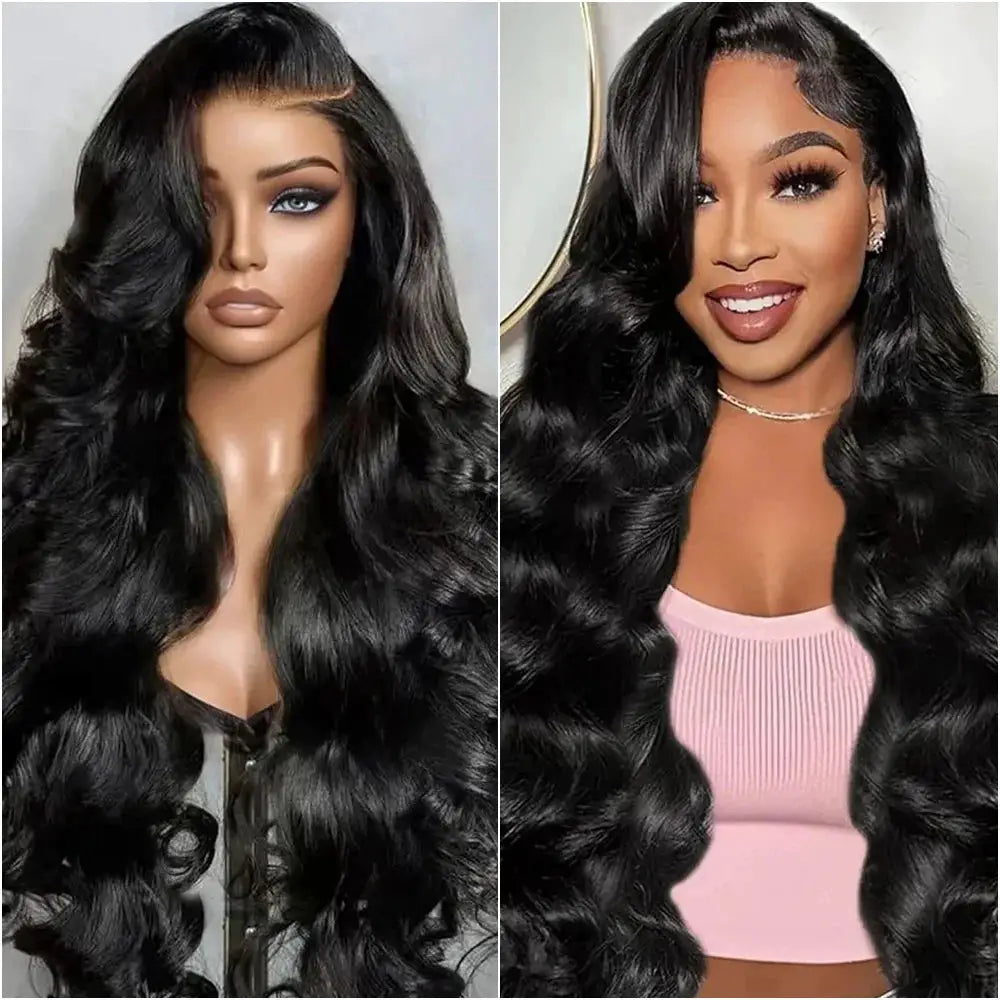 Body Wave 40 Inch HD Transparent Lace Front Hair Wig 13x6 5x5 Glueless Swiss Lace 220 Density Pre Plucked For Women