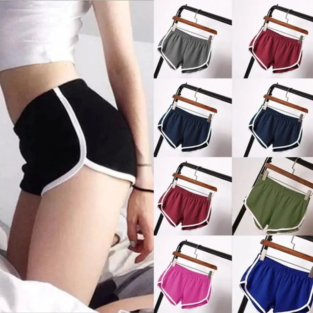 VivaFit Womens Casual Fitness Shorts Slim Fit Breathable Cotton Blend For Running Cycling And Gym