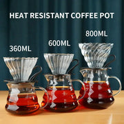 Handmade Glass Coffee Carafe With Filter Set For Pour Over Coffee Pot Tea Brewing Server Includes Coffee Extraction Cup