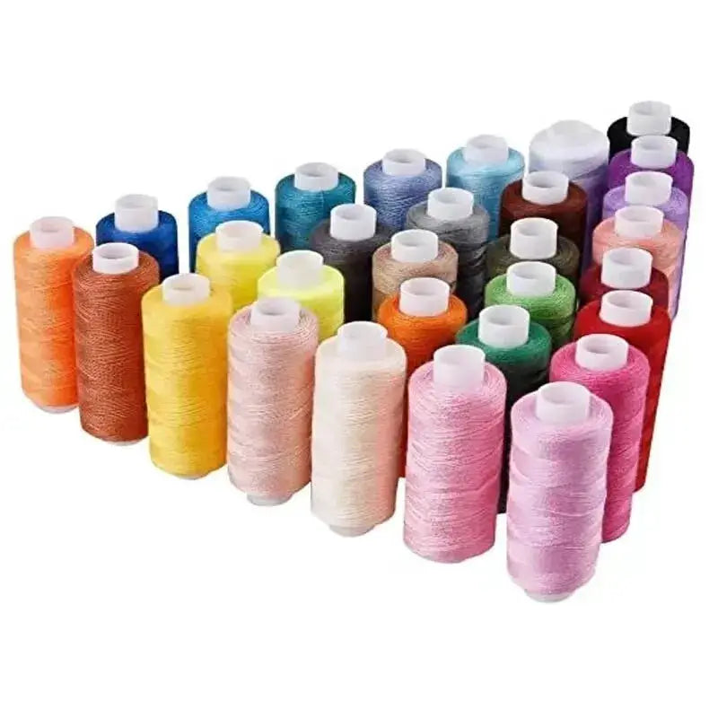24 Color 100 Percent Polyester Sewing Thread Set For Machine And Hand Embroidery About 40 Meters Per Roll