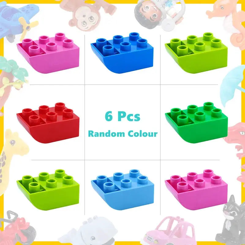 6 Piece Big Building Block Accessories Compatible With Enlighten Large Bricks Foundation Blocks Educational Toy