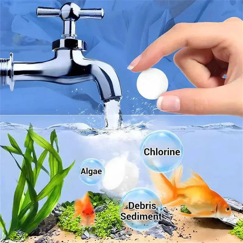 Eco Friendly Water Purification Tablets for Aquariums Fast Acting Water Clarifier and Fish Tank Cleaning Solution