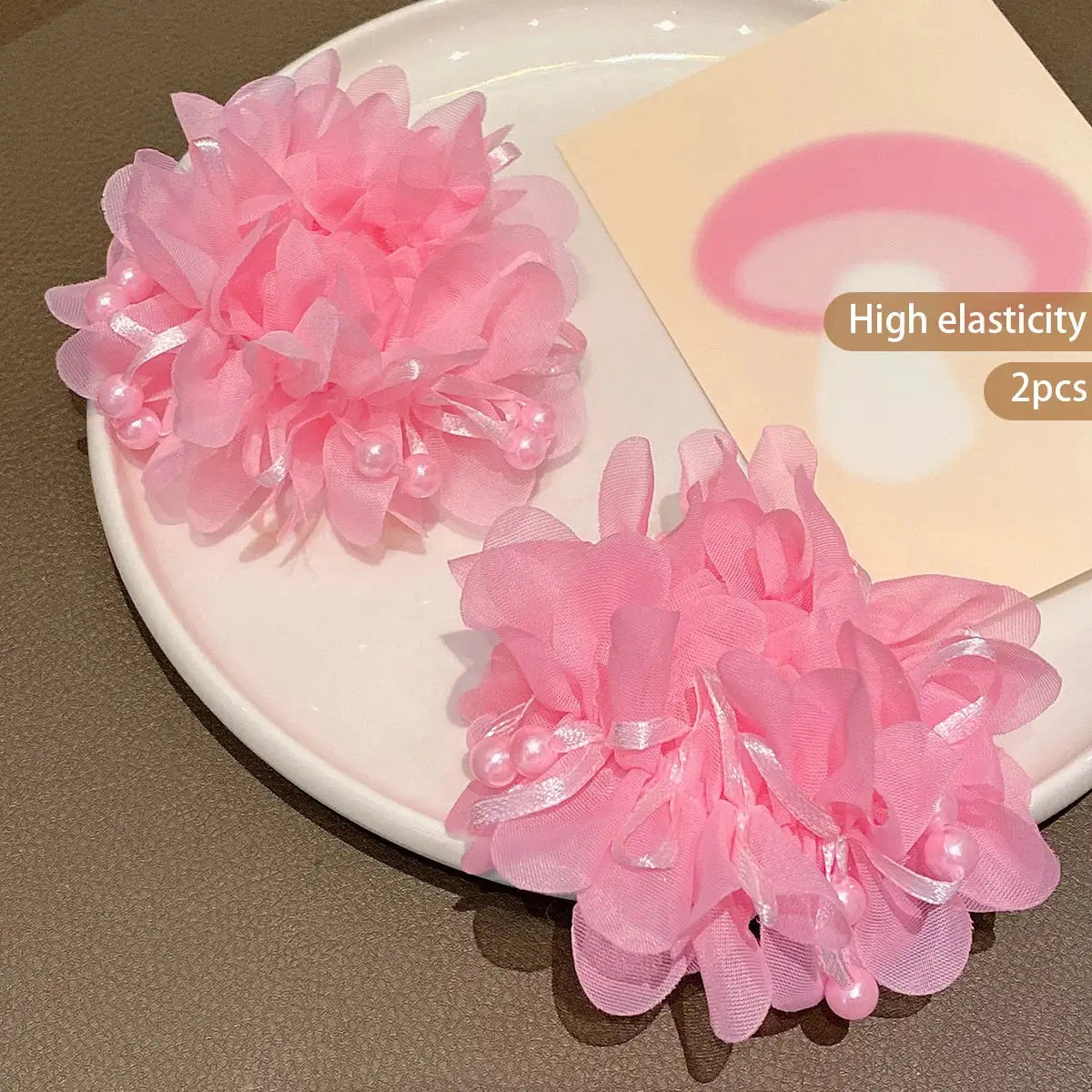 2 Pack Pink Cute Headbands for Girls Elastic Acrylic Hair Accessories for Children Casual Everyday Wear