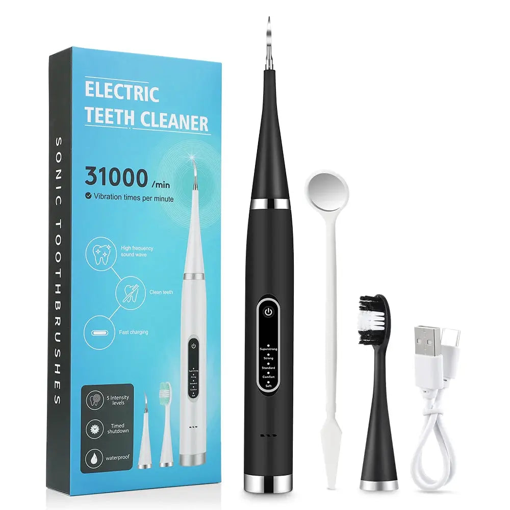 BrightSmile Electric Teeth Cleaner Dental Scaler Waterproof Rechargeable At Home Professional Grade Tartar Removal
