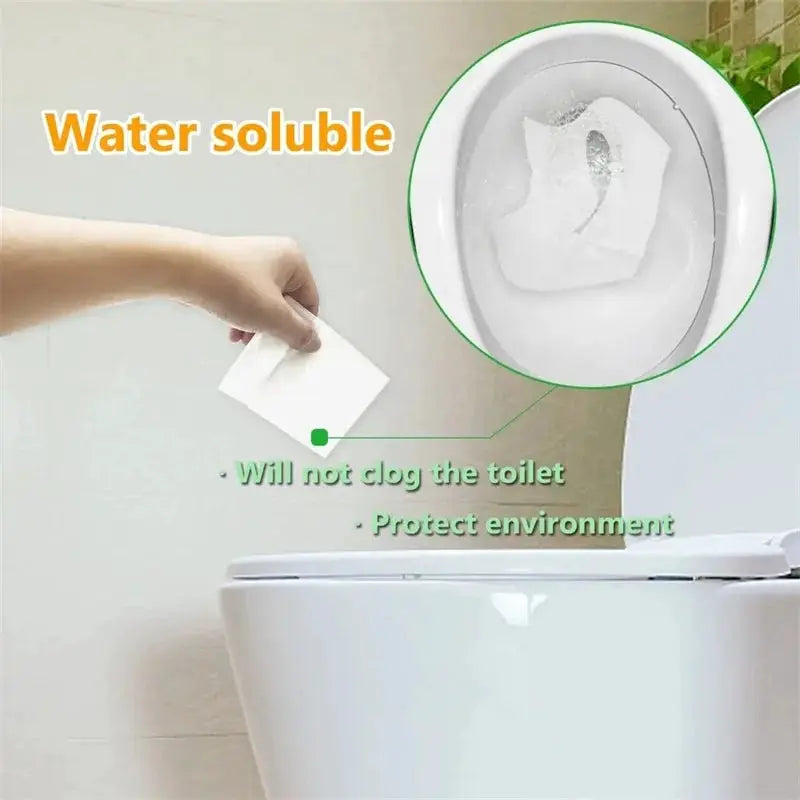 Disposable toilet seat covers, 50pcs, non-woven fabric, water-soluble, Simples Market