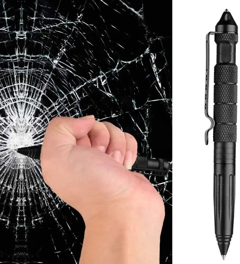 Military Tactical Pen With Tungsten Steel Tip And Glass Breaker For Self Defense And Writing Tool Includes 6 Refills
