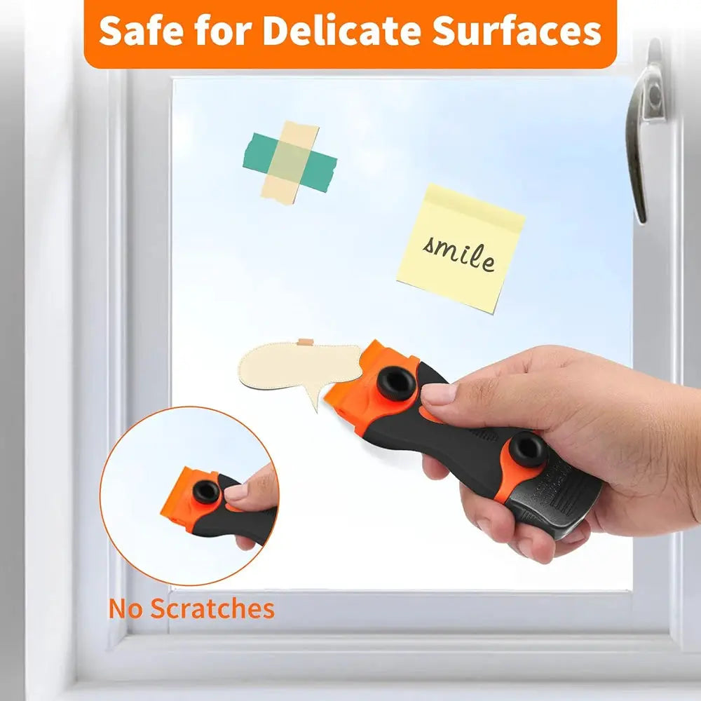 Double Edge Razor Scraper With Razor Blades For Labels Stickers Decals Removal Ergonomic Grip