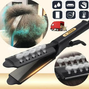Hair straightener by Simples Market black flat iron with ceramic tourmaline plates and 4-gear temperature control