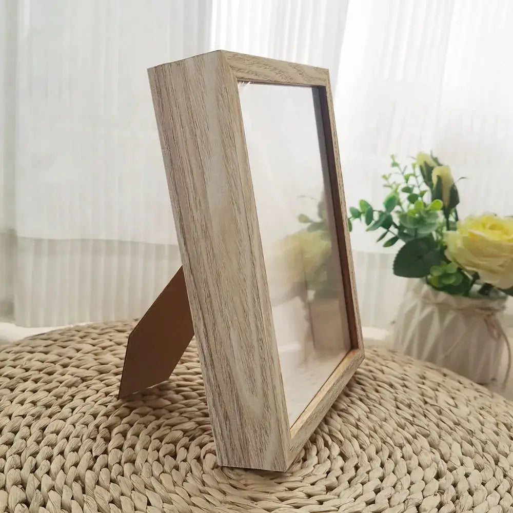 Shadow box depth 3cm wooden photo frame with stand, Nordic DIY style