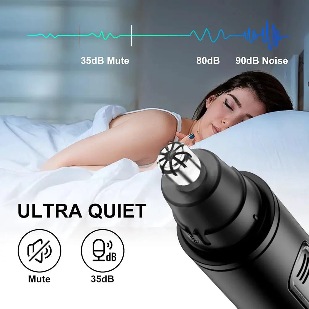 Nose hair trimmer, Simples Market, mini black portable rechargeable electric clipper, ultra quiet.