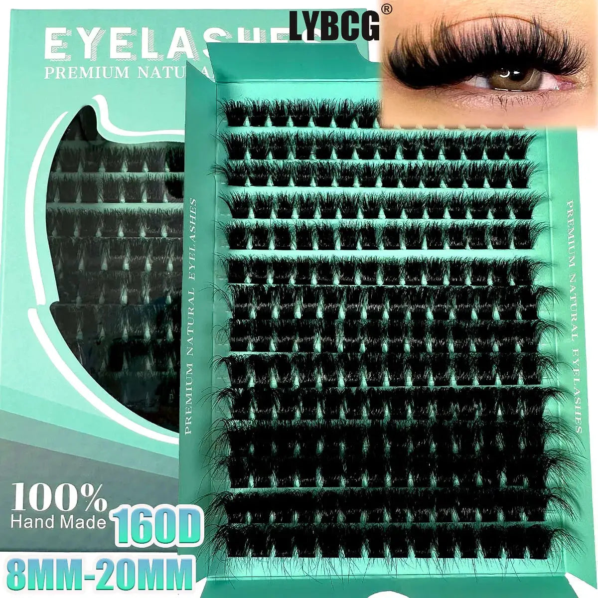 160D 8-20mm 5D Fluffy Individual DIY Eyelash Clusters D Curl 280pcs Natural Segmented Lash Extensions Tools