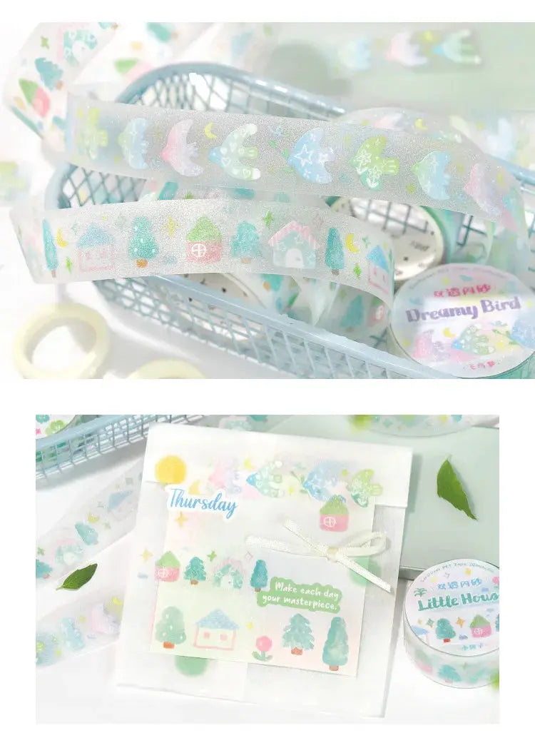 Decorative adhesive tapes by Simples Market; pastel dream-house pattern translucent washi-style for journaling and scrapbooking