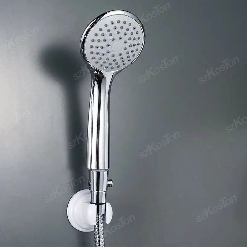 Chrome handheld shower head with flow stop valve and wall mount, Simples Market