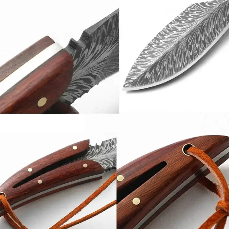 ChefMate Boning Filleting Utility Knife With High Carbon Stainless Steel Blade And Wooden Handle