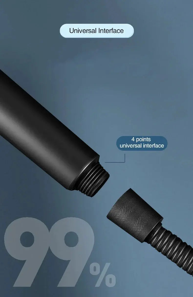 Simples Market 3-mode adjustable shower head with universal interface, black finish