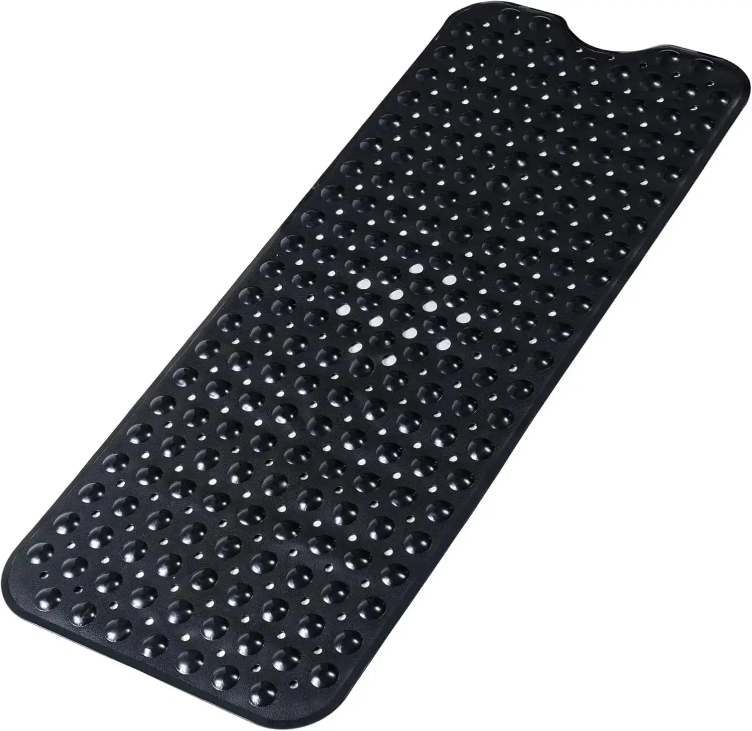 Simples Market black extra-long bathtub mat 40x100 cm, non-slip with suction cups and drain holes