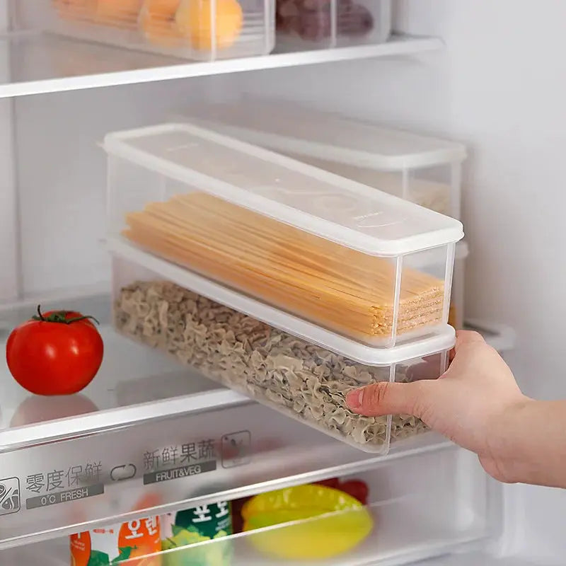Airtight Spaghetti Canister Pasta Storage Container With Lid For Cereal Grains Pantry Organization