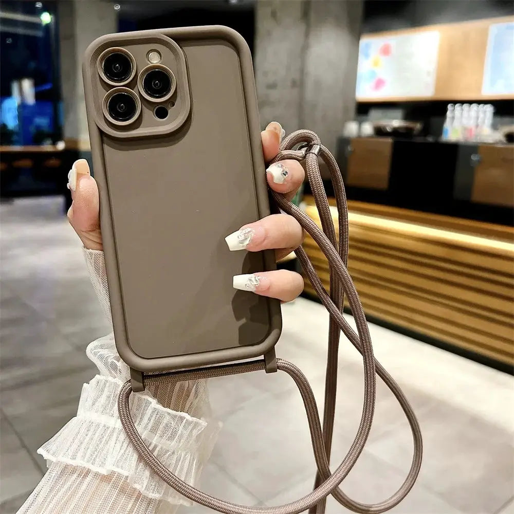SureGuard Crossbody Phone Case for iPhone 14 Through 17 Series With Adjustable Lanyard Hands Free Carry