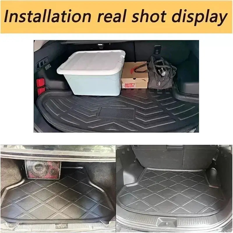 Rear trunk cargo mat for Toyota RAV4 XA50 (2020–2025), waterproof rubber liner with diamond pattern