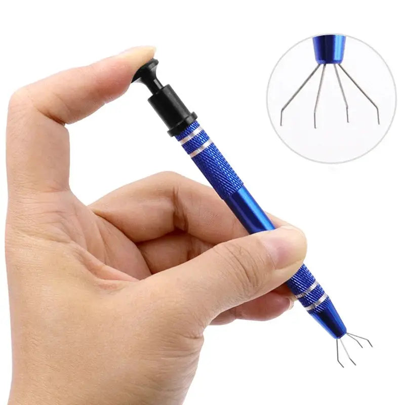 Four Claw Electronic Component Grabber IC and BGA Chip Gripper Precision Extractor Pick Up Pen for Electronics Repair