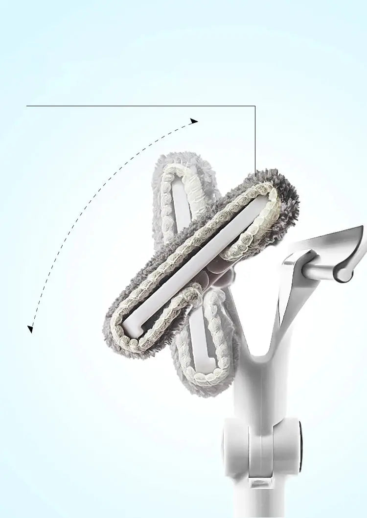 Telescopic window cleaning mop by Simples Market with microfiber pad and long white handle.