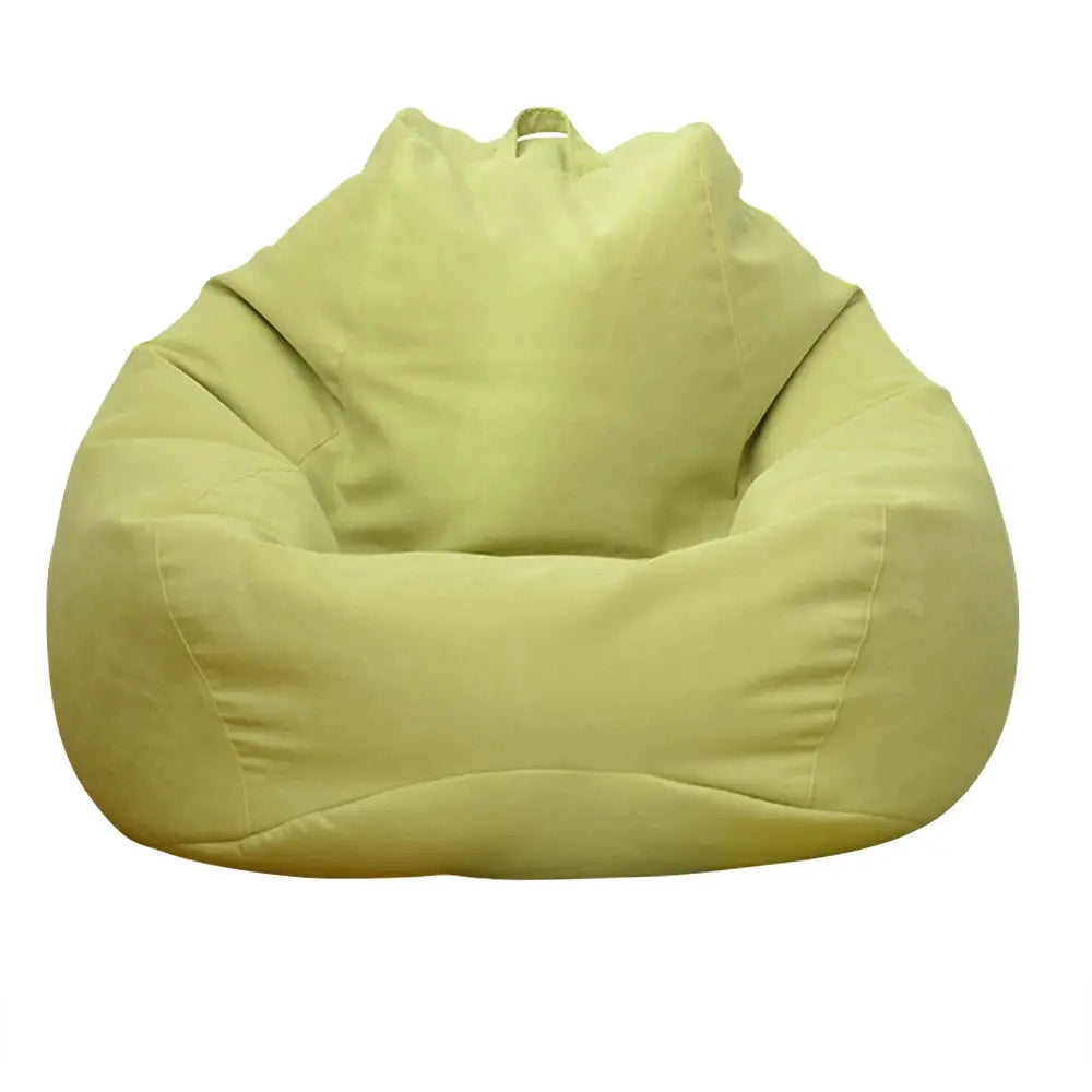 Bean bag lounge chair in lime green fabric for adults