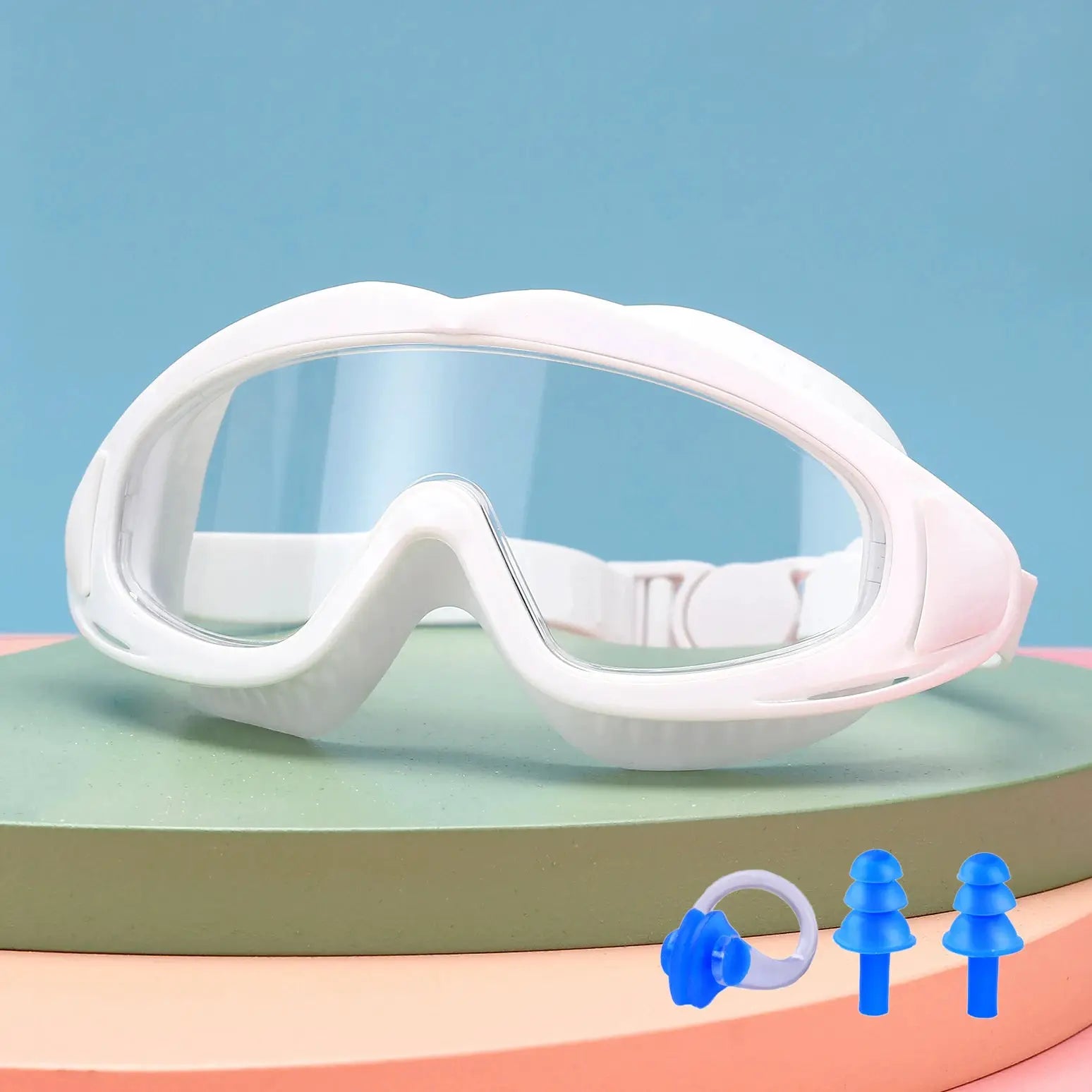 Vibrant Pink Kids Swimming Goggles Anti Fog Anti UV Wide Angle Waterproof Pool Glasses Pack