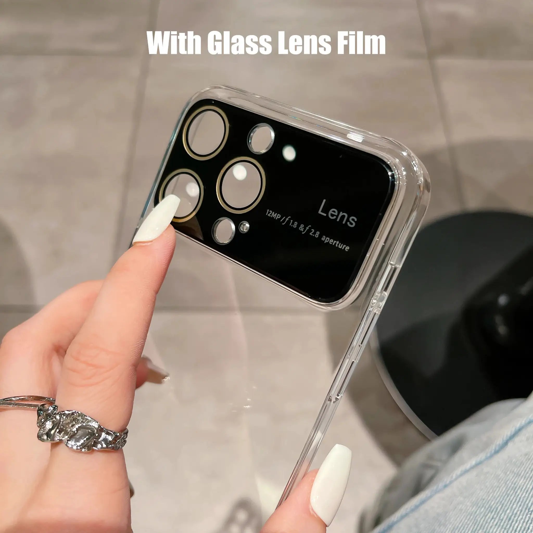 LuxGuard Luxury Plating Clear Hard PC Case For iPhone 11 To 17 Pro Max With Glass Lens Protection Transparent Bumper