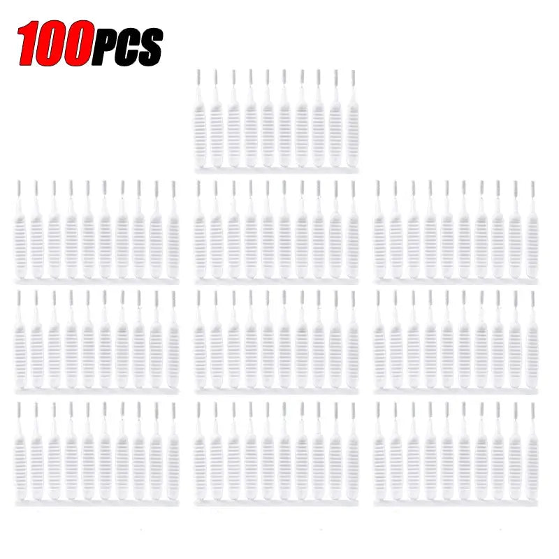 Shower cleaning nozzle brushes set, micro nylon bristles, 100 pcs, Simples Market bathroom tools