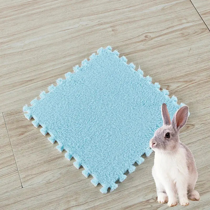 Pet warming pad, blue EVA foam interlocking sleeping mat for guinea pig, hamster or rabbit - Simples Market