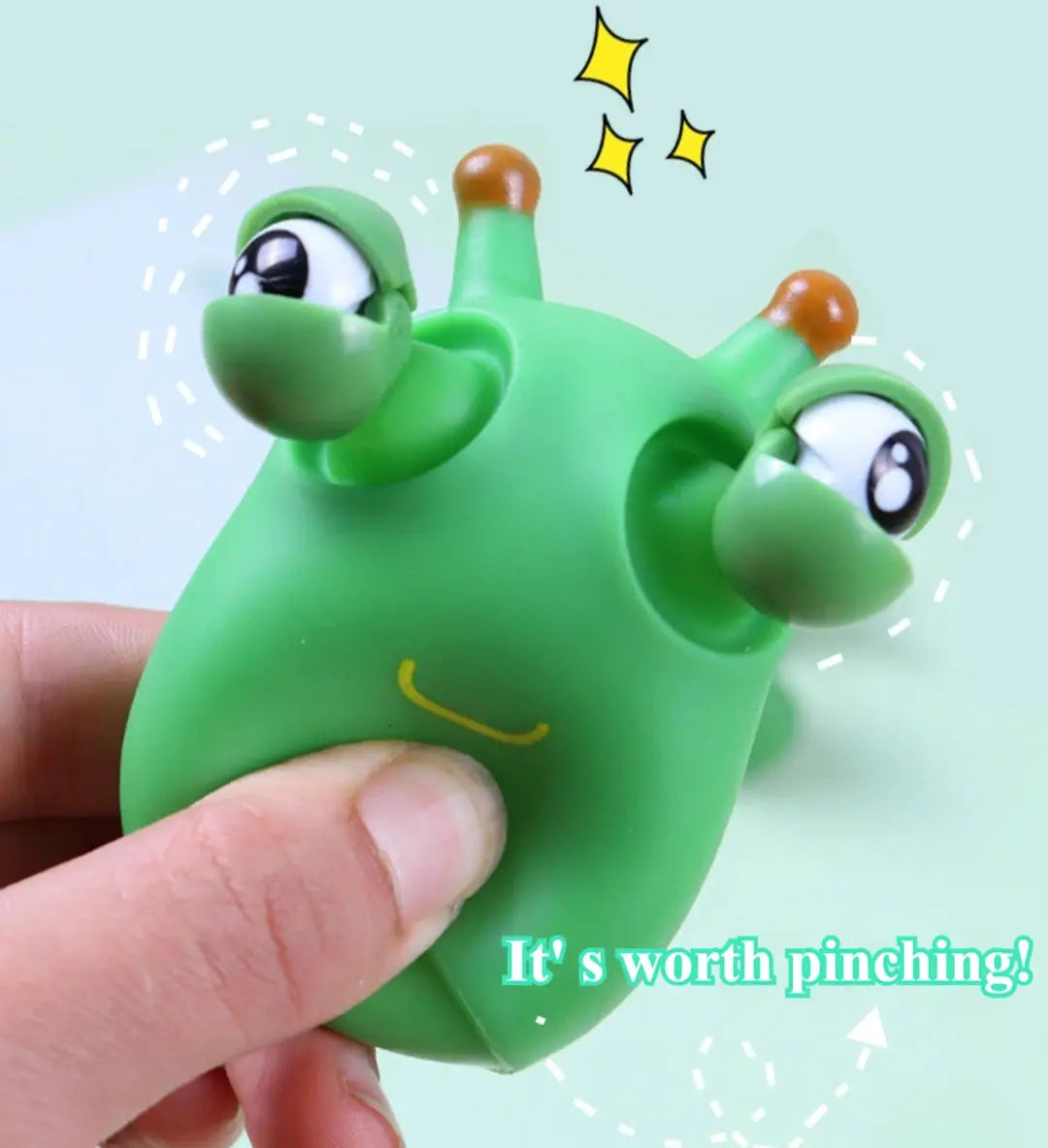1 To 3 Piece Set Novelty Green Worm Squeeze Toys Eye Fidget For Sensory Stress Relief Kids And Adults Birthday Gifts