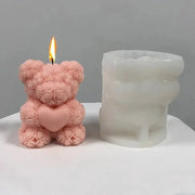 3D Bear Hug Silicone Candle Mold for Diy Crafts Cute Bear Shape Resin Soap Plaster Mold Home Decor Gift - Simples Market