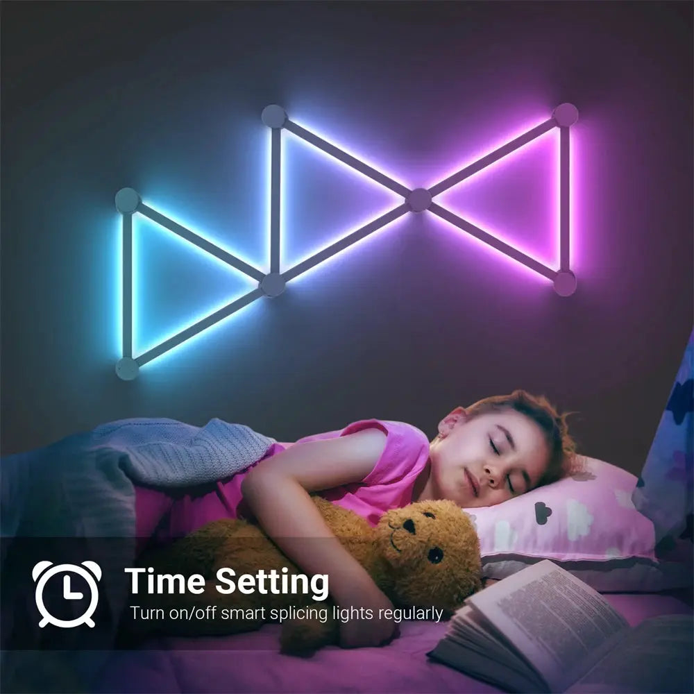 Splicing Light RGB smart wall lamp by Simples Market with color-changing LED segments