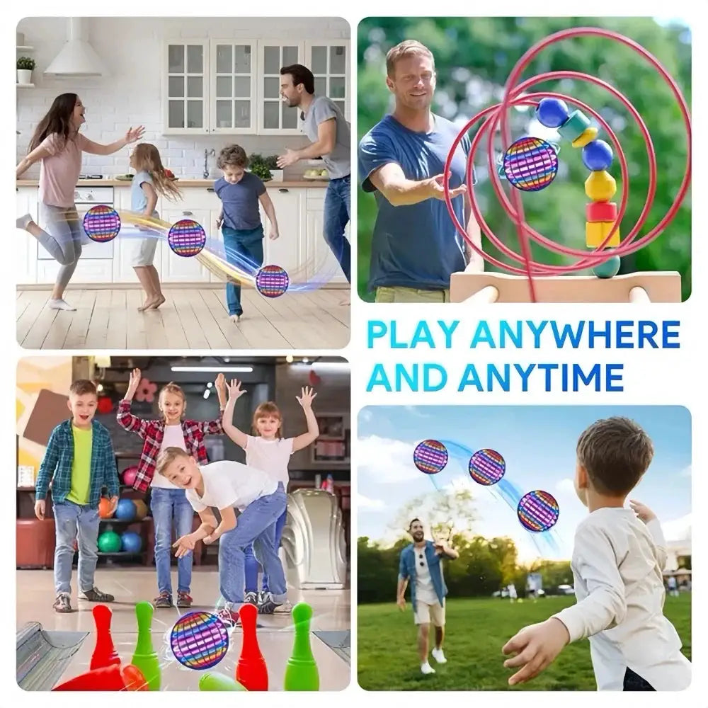 Flying Ball Hand Controlled Color Led Cosmic Globe 360 Degree Rotation Indoor Outdoor Toy For Kids