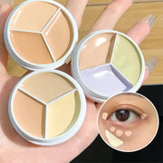 XIXI Pure Holding Makeup Three Color Concealer Palette For Spots Acne Marks Dark Circles Nonstick Powder Finish