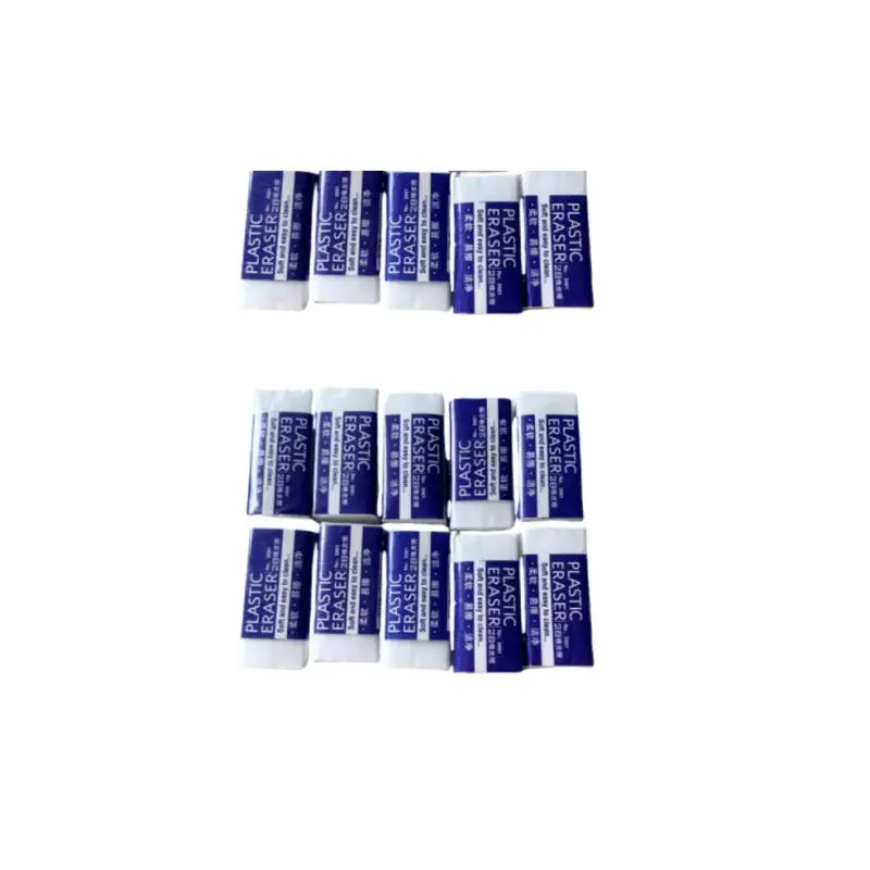 2B Eraser set by Simples Market; plastic erasers with blue wrappers for school use