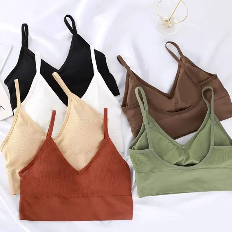 Simples Market 4-pack women’s seamless cotton padded bras in assorted colors